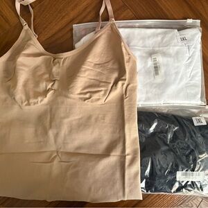 Beige Camisole with White and Black Tops